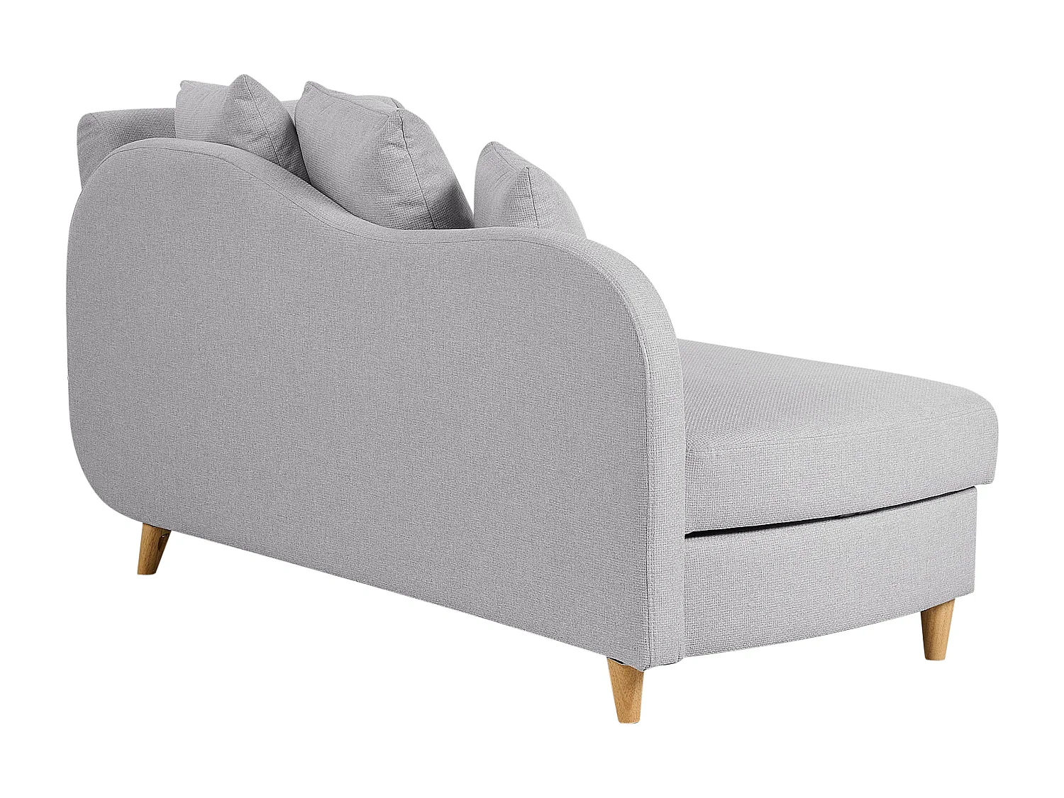 Chaise longue côté droit MERI Lin synthétique Gris clair avec rangement