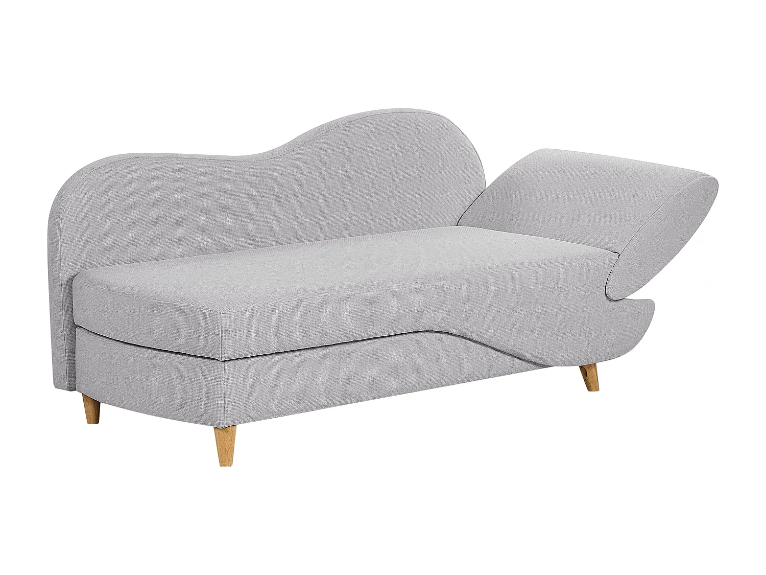 Chaise longue côté droit MERI Lin synthétique Gris clair avec rangement