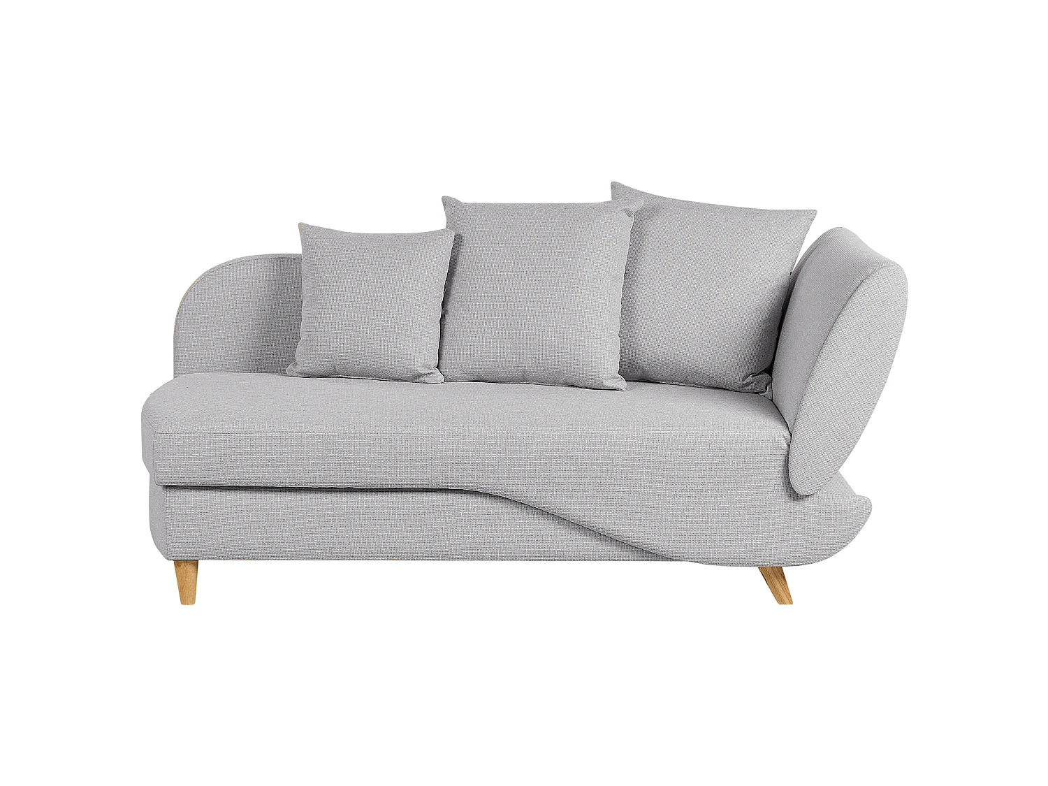 Chaise longue côté droit MERI Lin synthétique Gris clair avec rangement