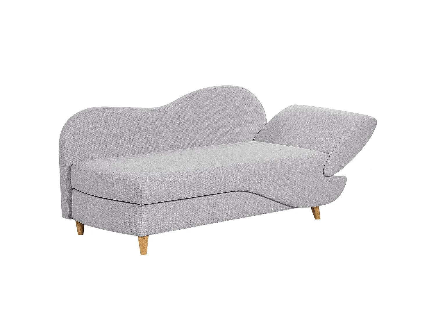 Chaise longue côté droit MERI Lin synthétique Gris clair avec rangement