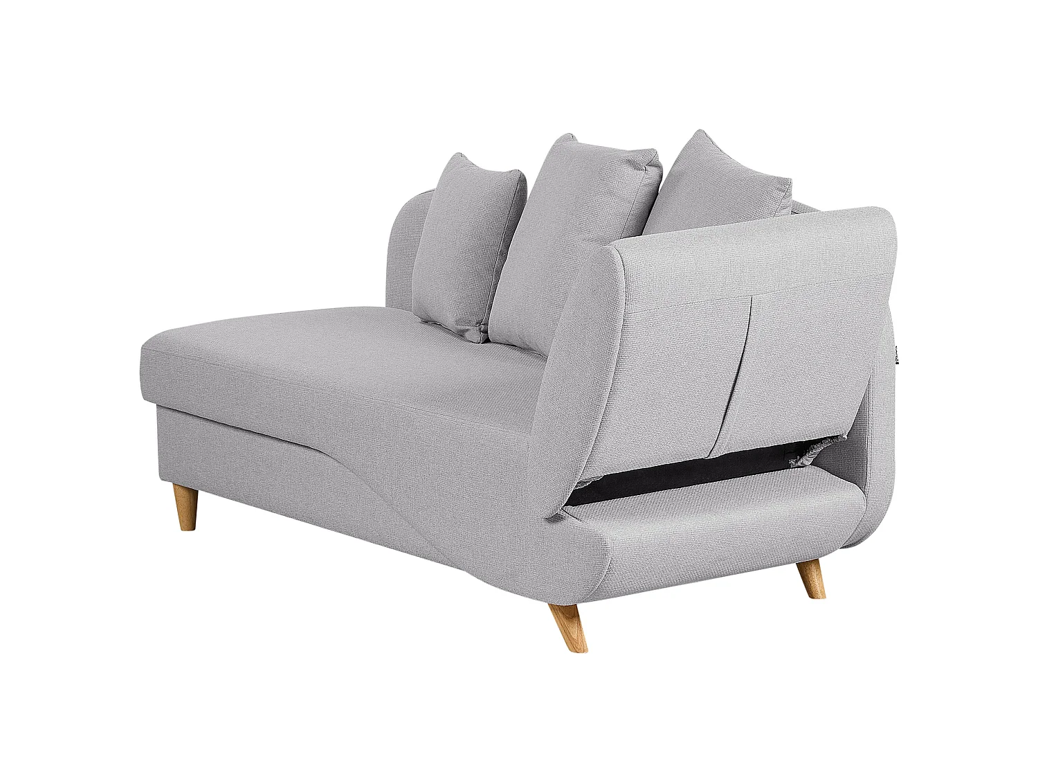 Chaise longue côté droit MERI Lin synthétique Gris clair avec rangement