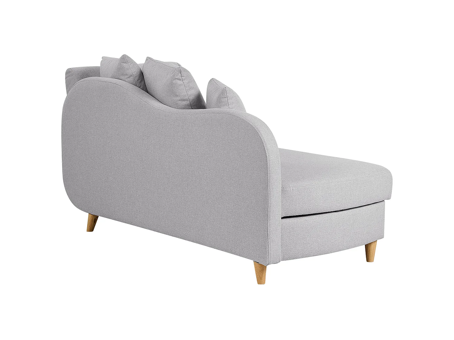 Chaise longue côté droit MERI Lin synthétique Gris clair avec rangement
