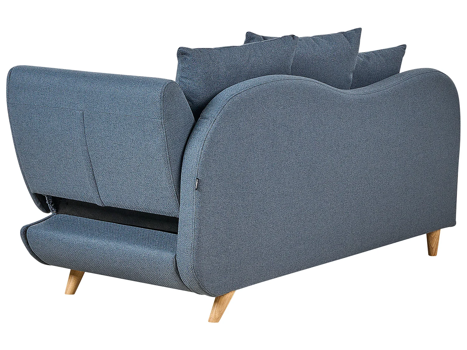 Chaise longue derecho MERI Lino sintético Azul oscuro con almacenaje
