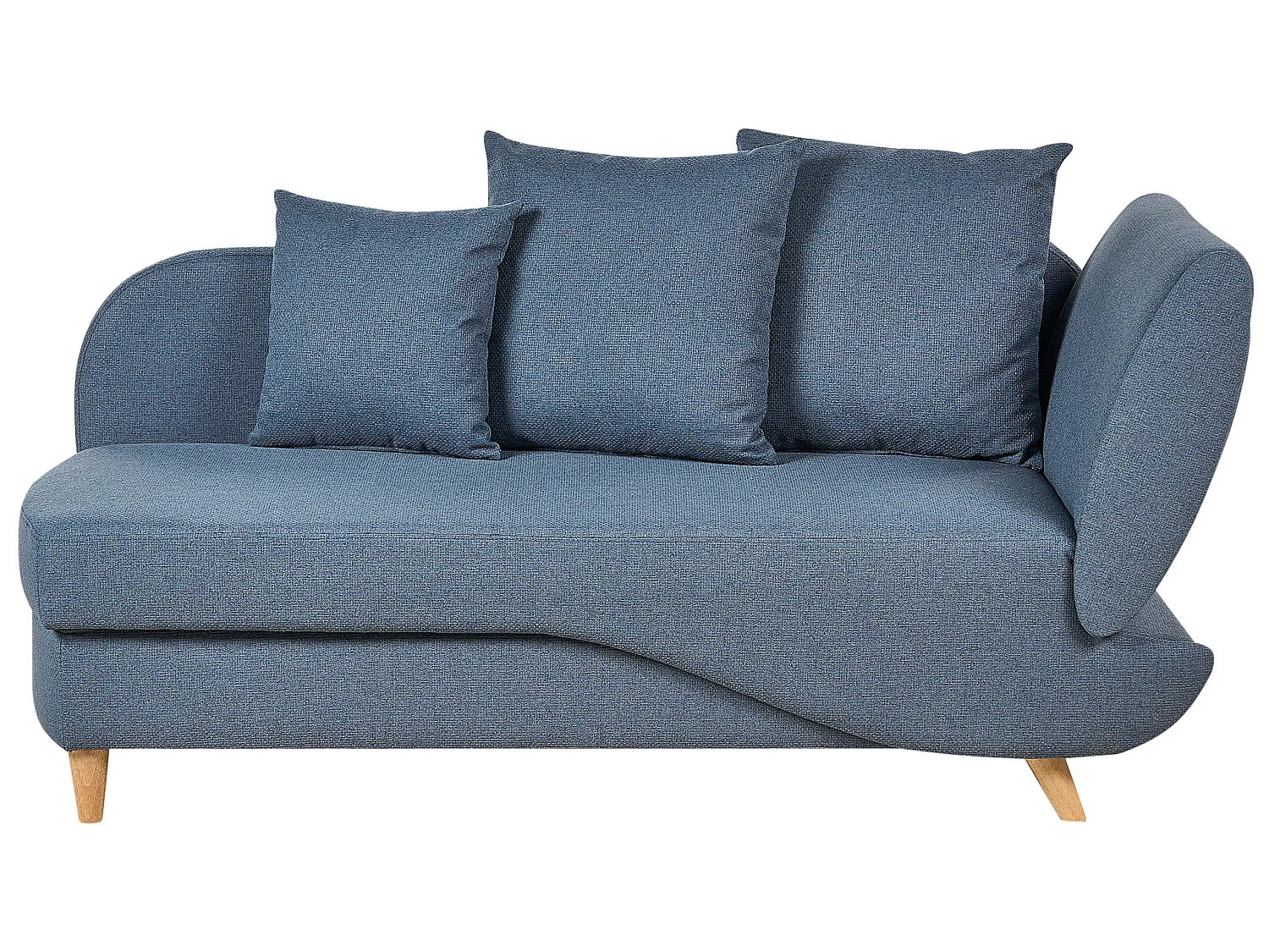 Rechtszijdige chaise longue MERI Kunstlinnen Donkerblauw met opbergruimte
