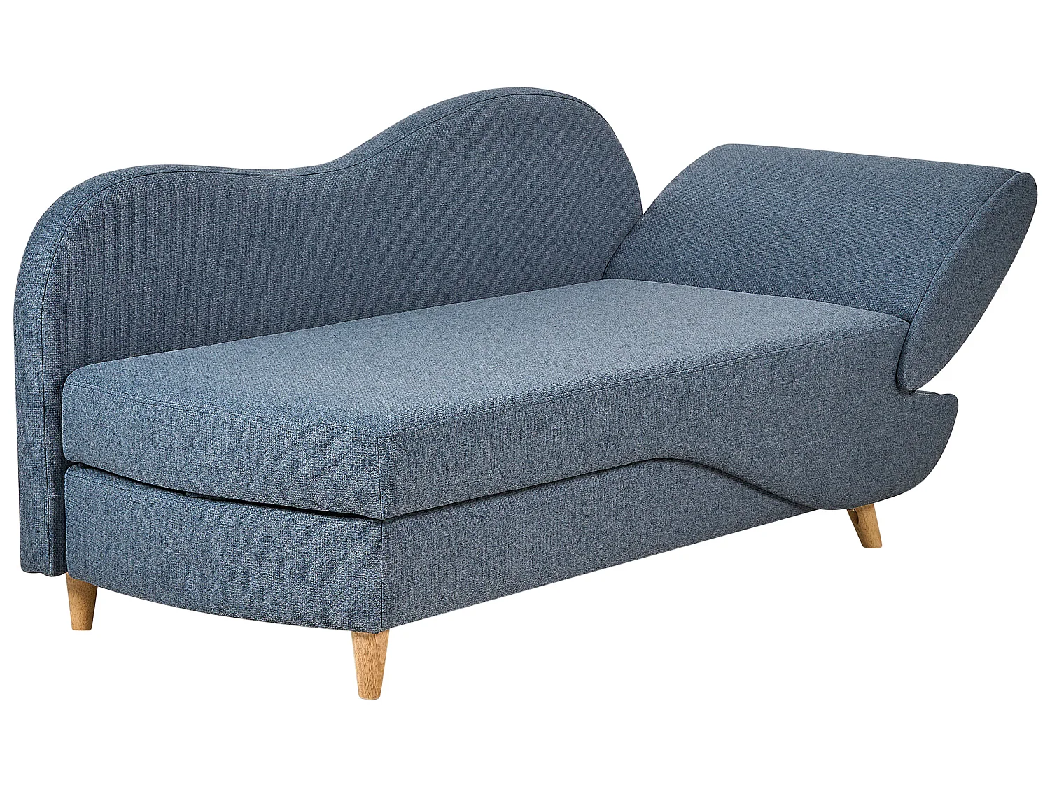 Rechtszijdige chaise longue MERI Kunstlinnen Donkerblauw met opbergruimte