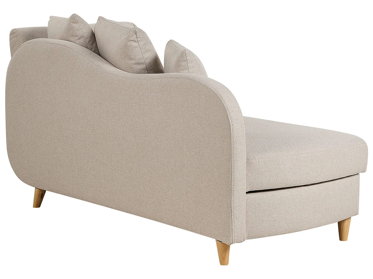 Chaise longue côté droit MERI Lin synthétique Beige avec rangement