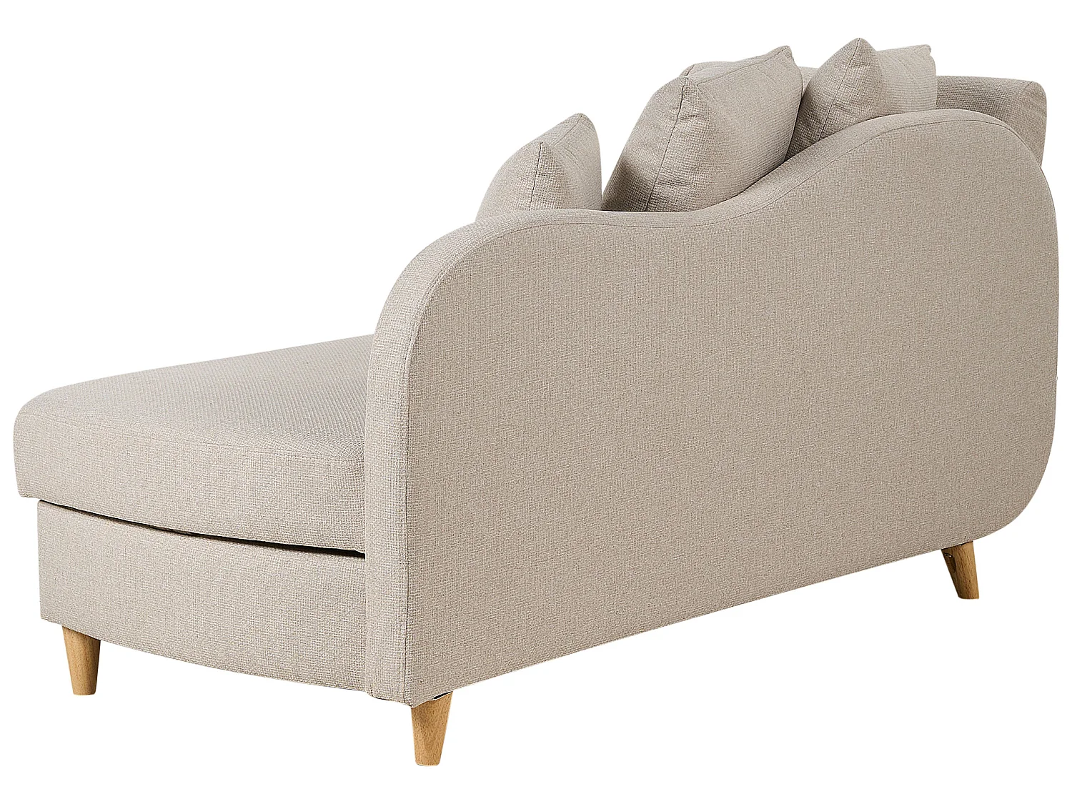 Chaise longue côté droite MERI Lin synthétique Beige avec rangement