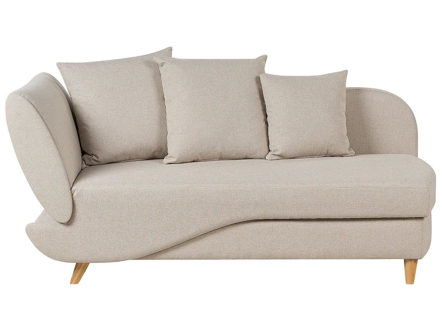 Linkszijdige chaise longue MERI Kunstlinnen Beige met opbergruimte