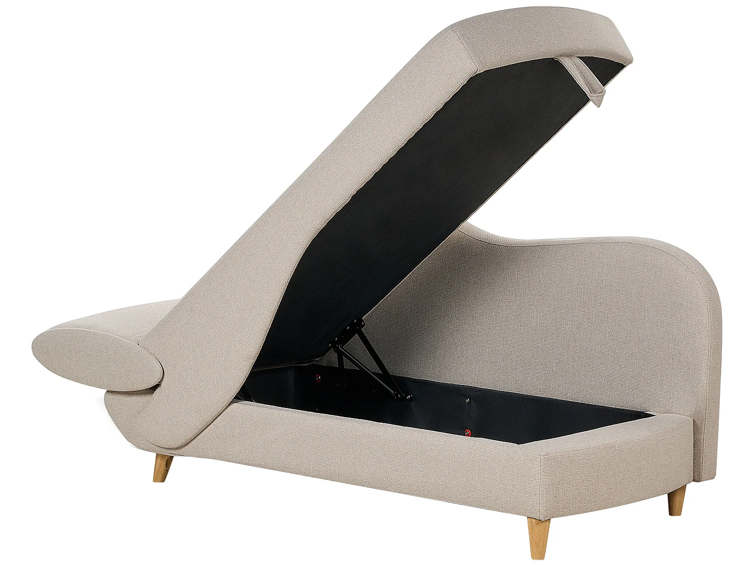 Linkszijdige chaise longue MERI Kunstlinnen Beige met opbergruimte