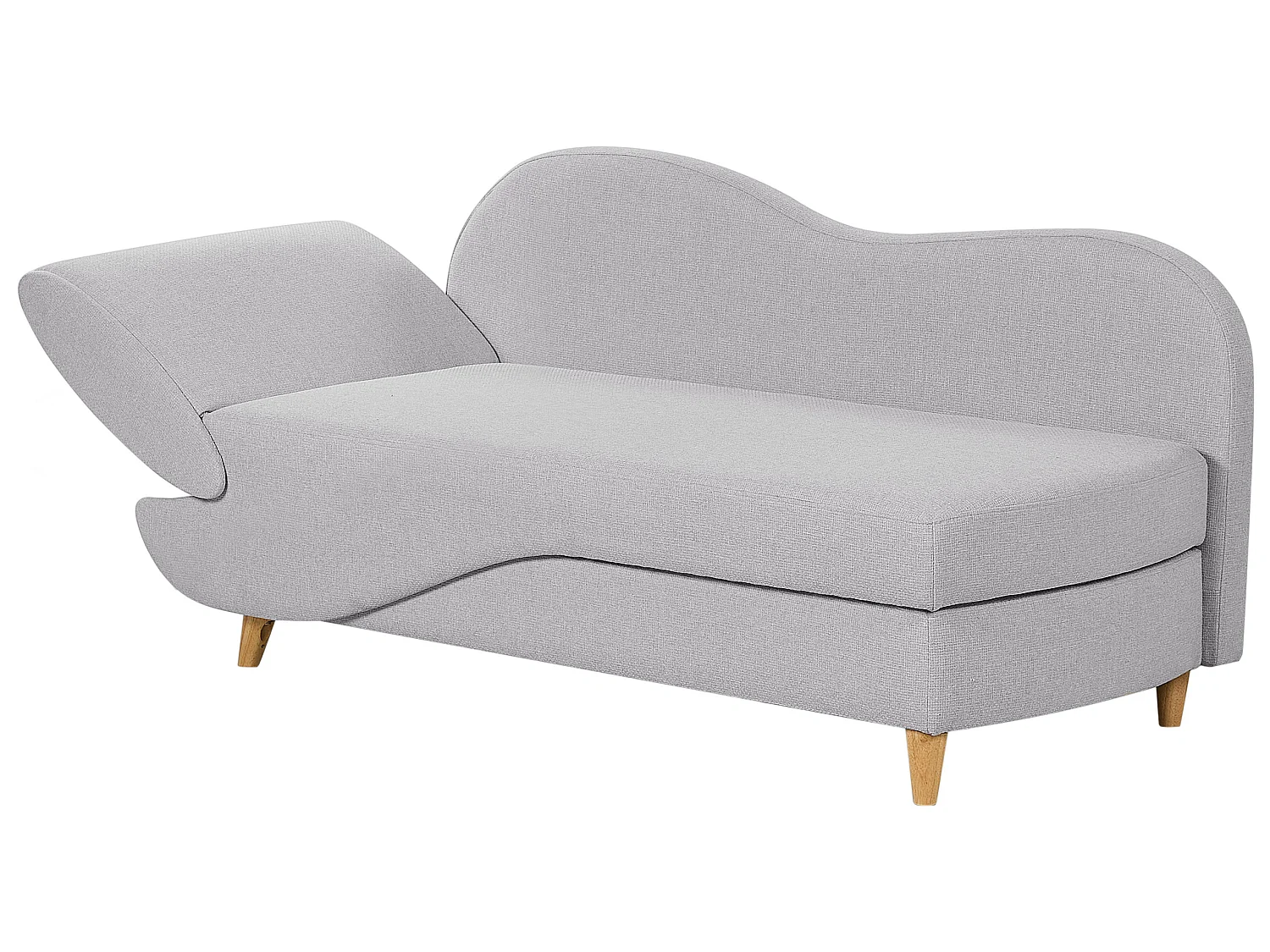 Chaise longue côté droite MERI Lin synthétique Gris clair avec rangement