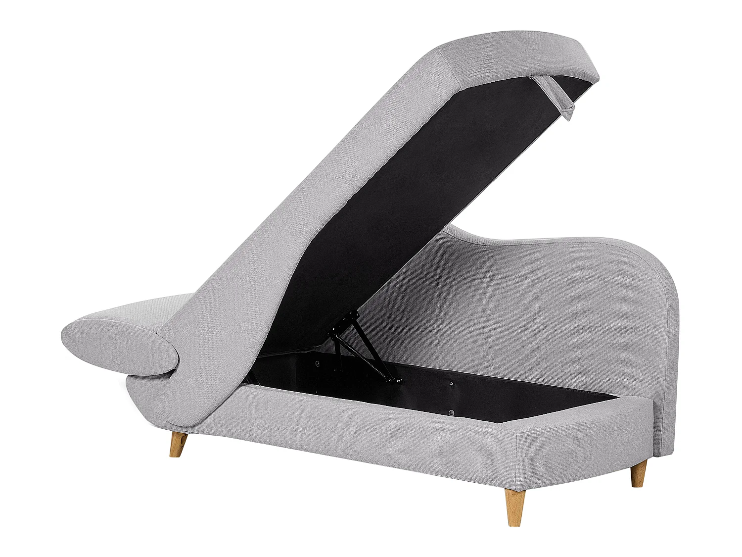 Chaise longue côté droite MERI Lin synthétique Gris clair avec rangement