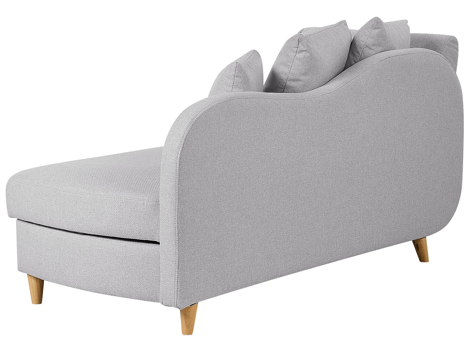 Chaise longue côté droite MERI Lin synthétique Gris clair avec rangement