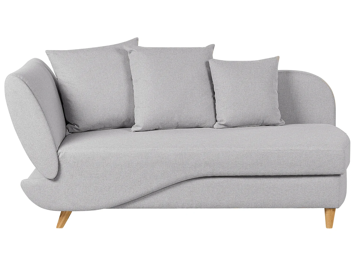 Chaise longue côté gauche MERI Lin synthétique Gris clair avec rangement