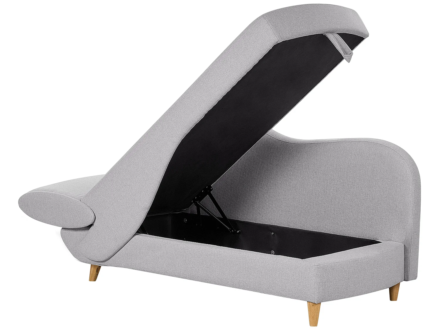 Chaise longue côté gauche MERI Lin synthétique Gris clair avec rangement