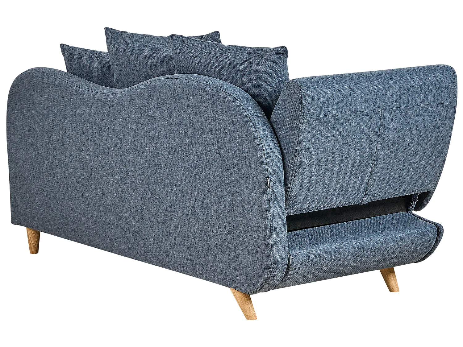 Chaise longue côté droite MERI Lin synthétique Bleu foncé avec rangement