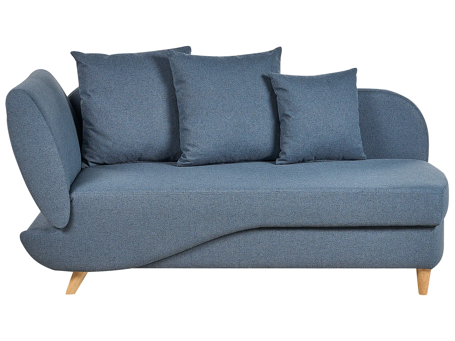 Chaise longue côté droite MERI Lin synthétique Bleu foncé avec rangement