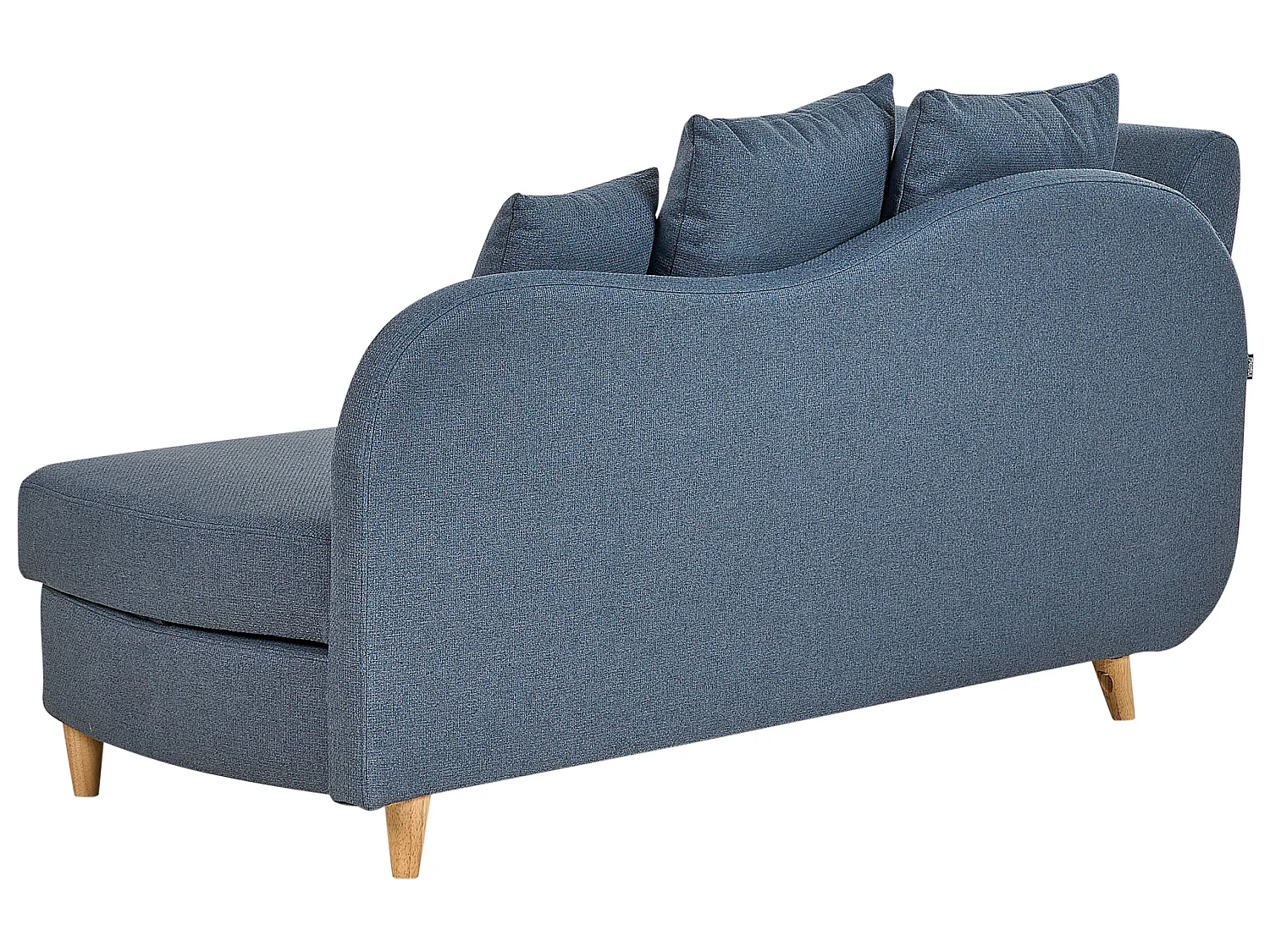Chaise longue côté droite MERI Lin synthétique Bleu foncé avec rangement
