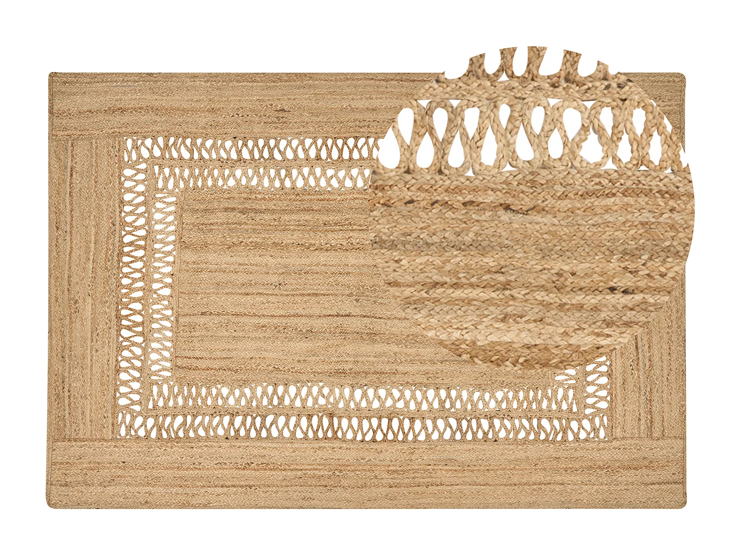 Alfombra YENIKOY 160 x 230 cm Yute Beige