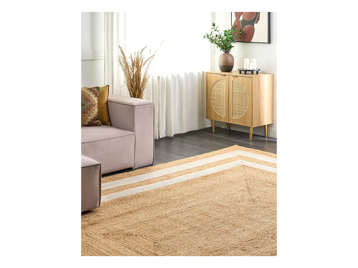 Tappeto iuta beige 300 x 400 cm GEMEREK