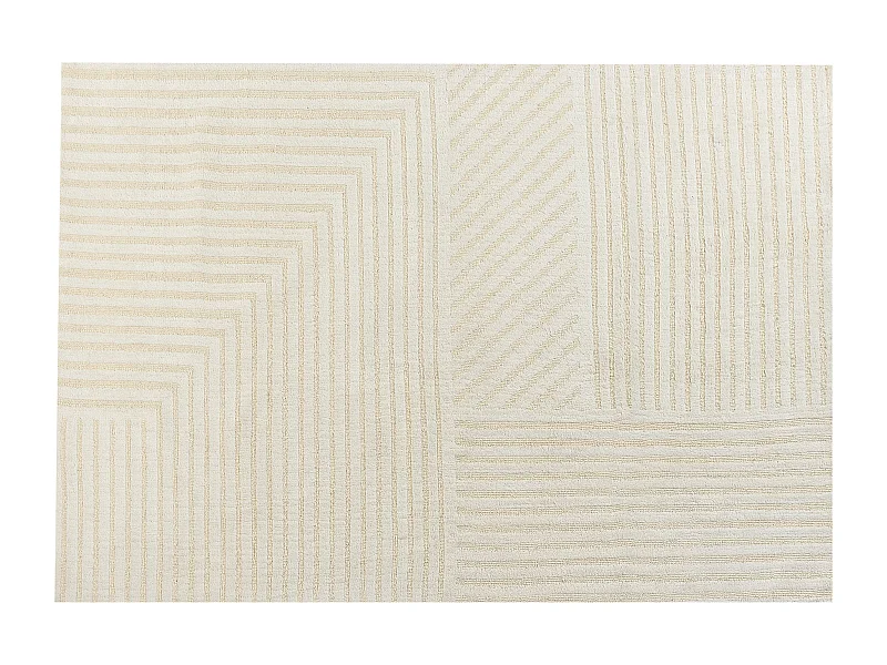 Teppich beige aus Wolle 160 x 230 cm gestreiftes Muster Abegum