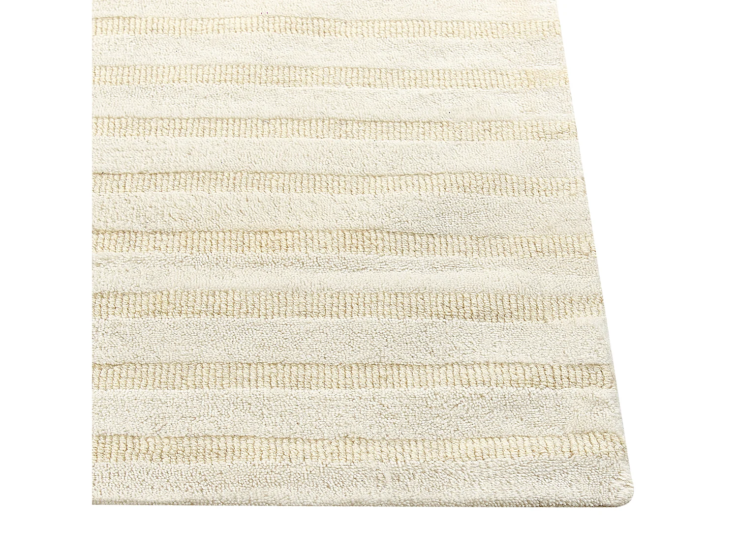 Teppich beige aus Wolle 300 x 400 cm gestreiftes Muster Abegum