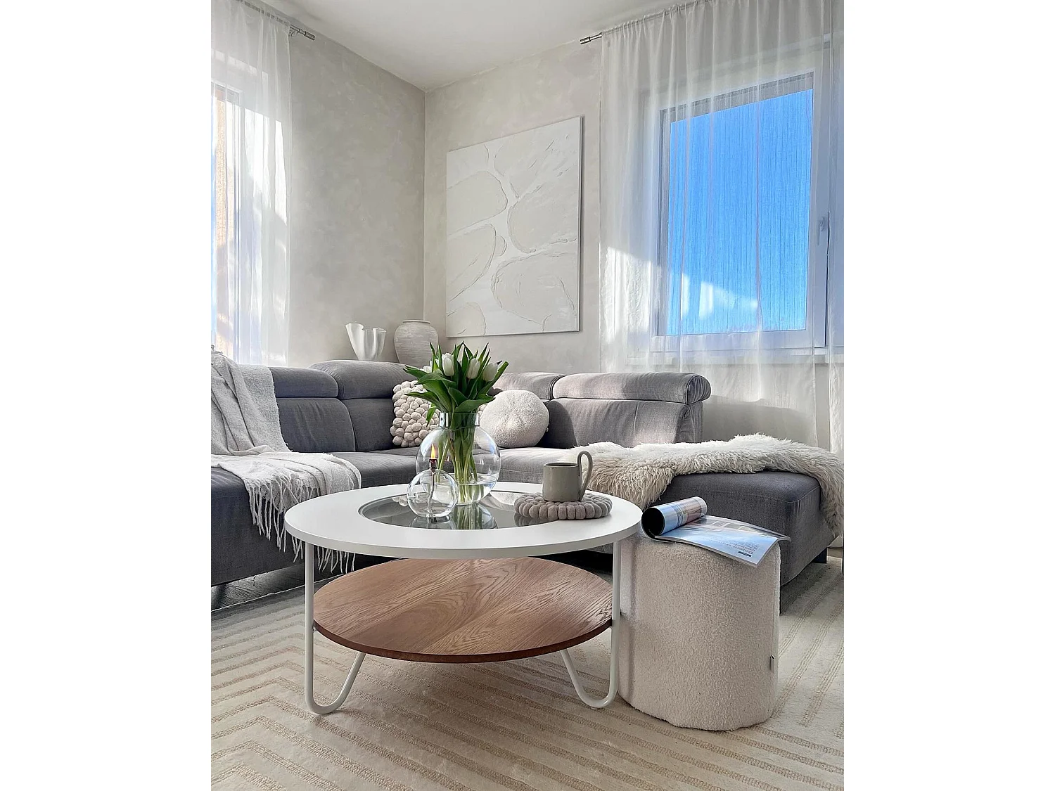 Tapis en laine beige 300 x 400 cm ABEGUM