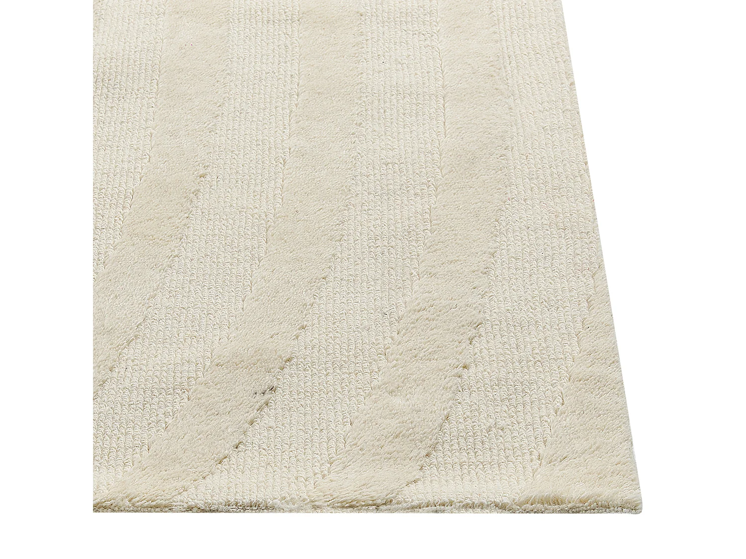 Teppich beige aus Wolle 300 x 400 cm gestreiftes Muster Mastung