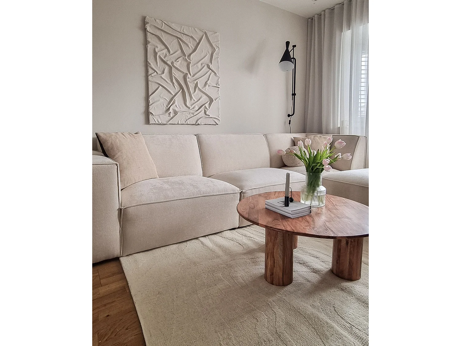 Tappeto lana beige 200 x 300 cm SASNAK