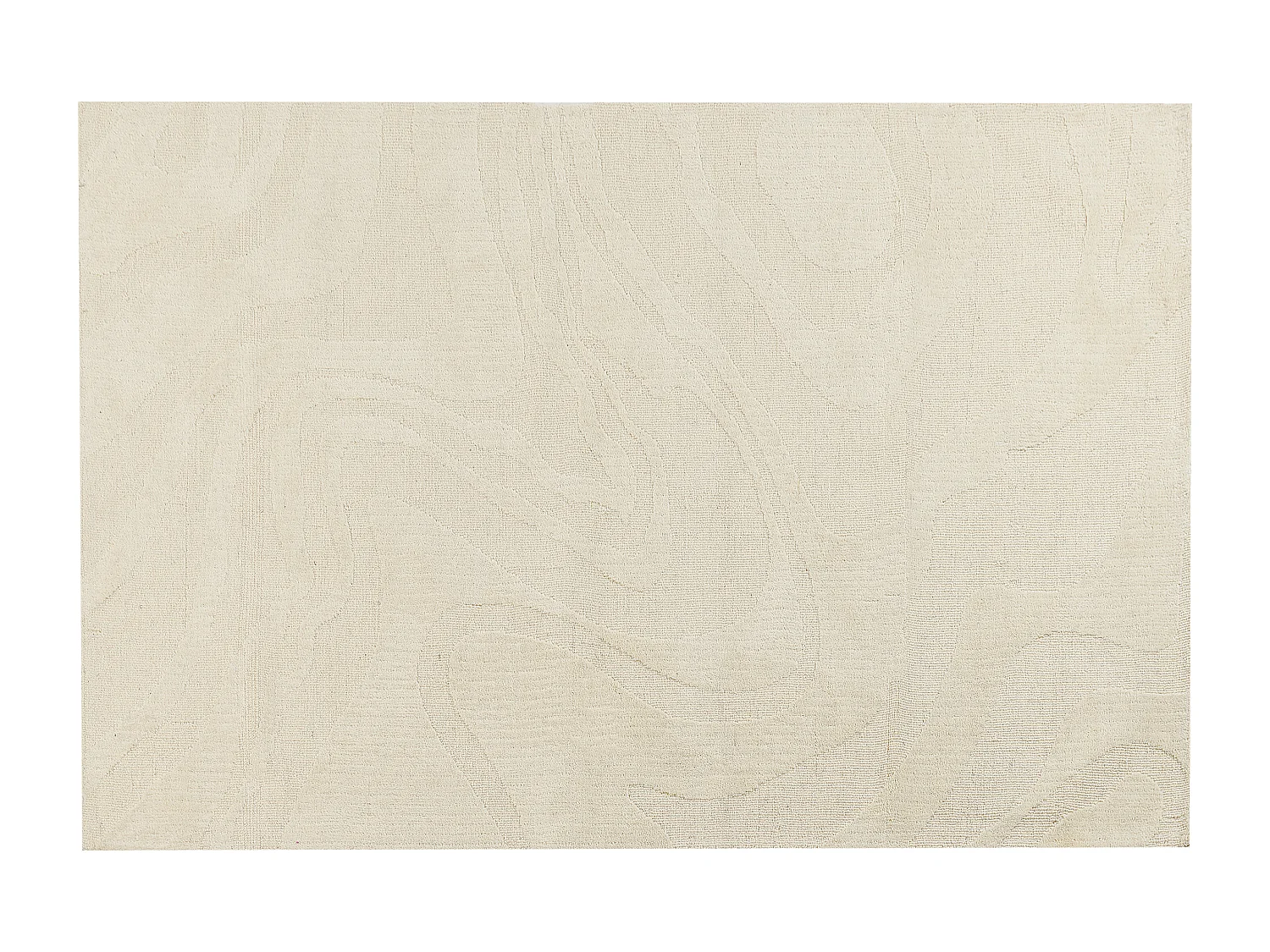 Teppich aus Wolle beige 200 x 300 cm abstraktes Muster Sasnak