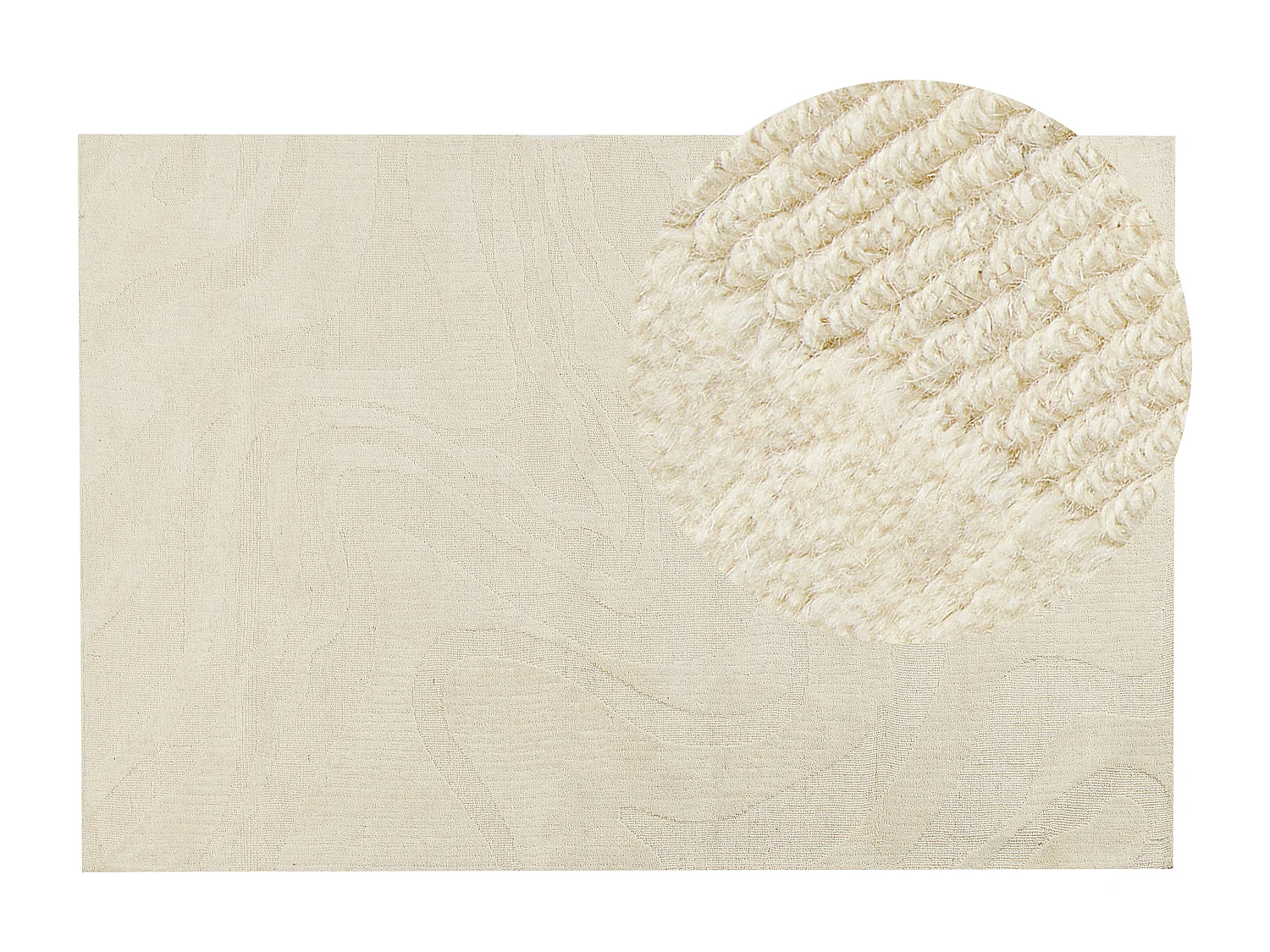 Teppich aus Wolle beige 200 x 300 cm abstraktes Muster Sasnak