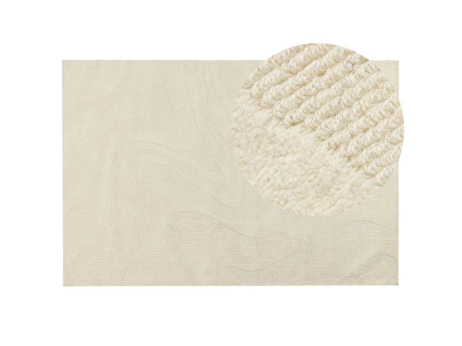 Rug SASNAK Beige 200 x 300 cm Wool