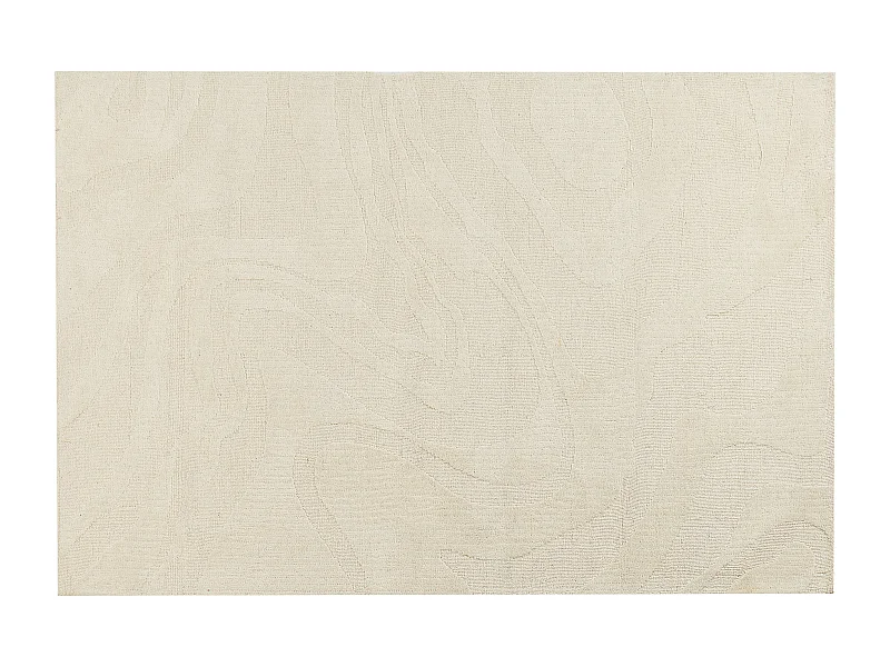 Teppich aus Wolle beige 200 x 300 cm abstraktes Muster Sasnak