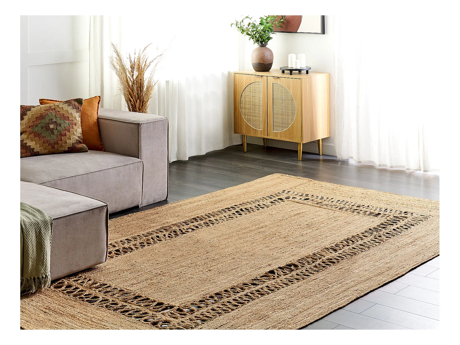 Dywan z juty 200 x 300 cm beżowy YENIKOY