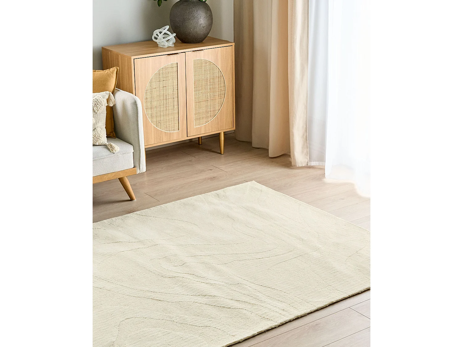 Tapis SASNAK Beige 160 x 230 cm Laine