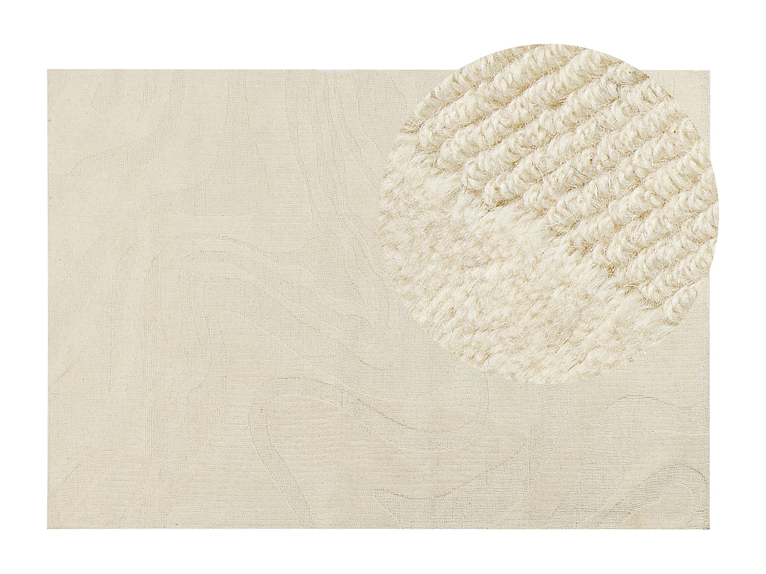 Tapis SASNAK Beige 160 x 230 cm Laine