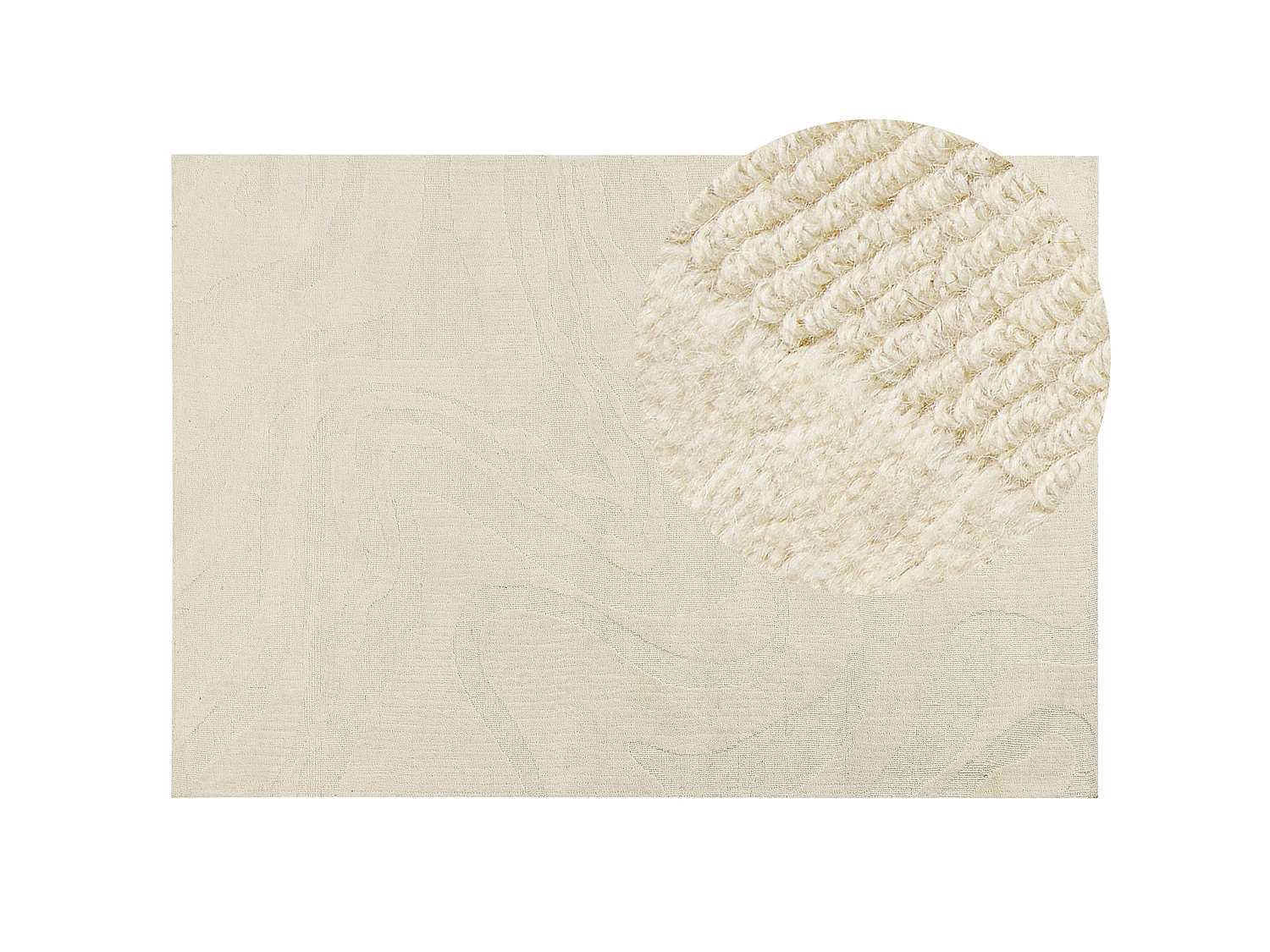 Rug SASNAK Beige 160 x 230 cm Wool