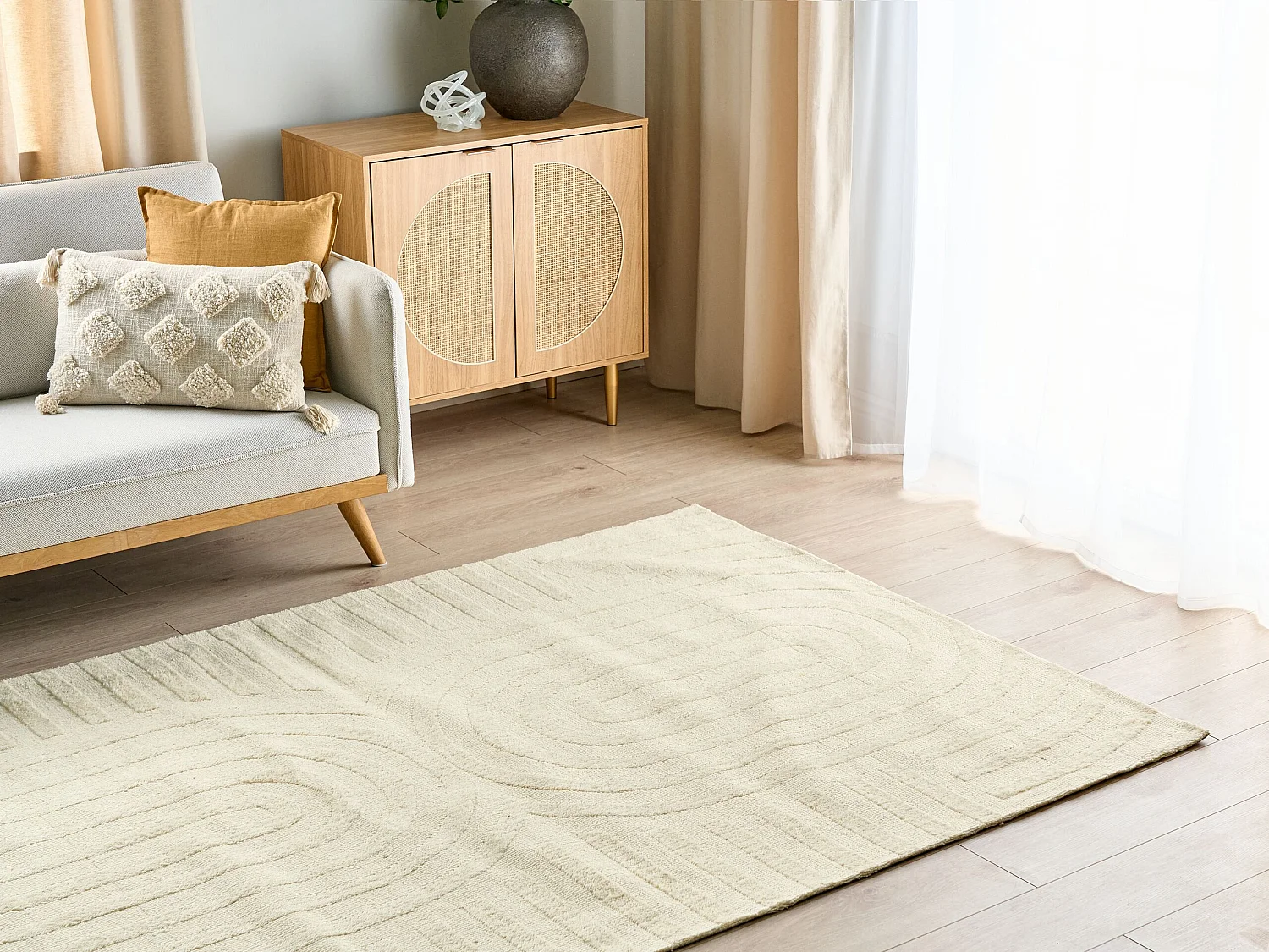Tapis en laine beige 160 x 230 cm MASTUNG