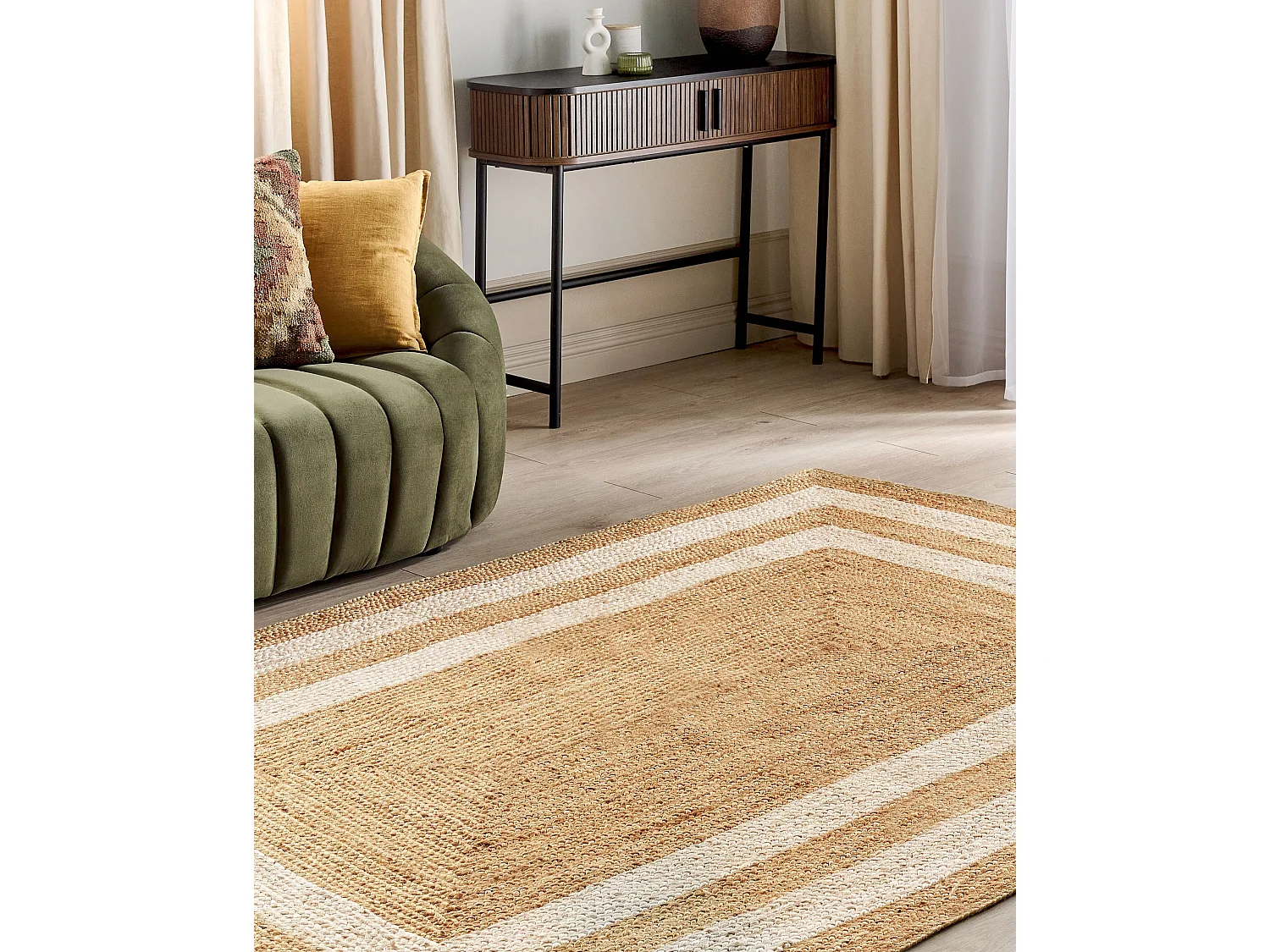 Vloerkleed GEMEREK 200 x 300 cm Jute Beige