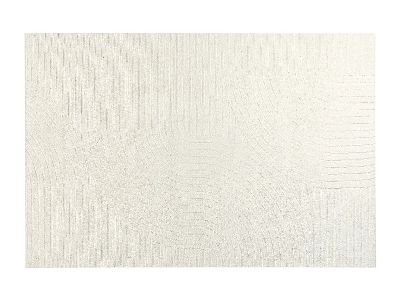 Teppich Wolle beige 200 x 300 cm abstraktes Muster Kurzflor DAGARI
