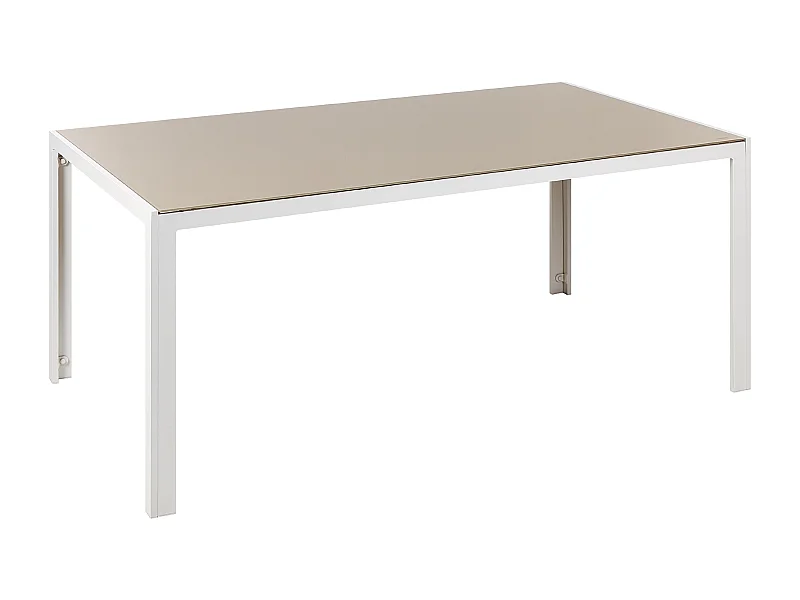 Table de salle à manger de jardin CATANIA 160 cm 91 cm Verre Beige