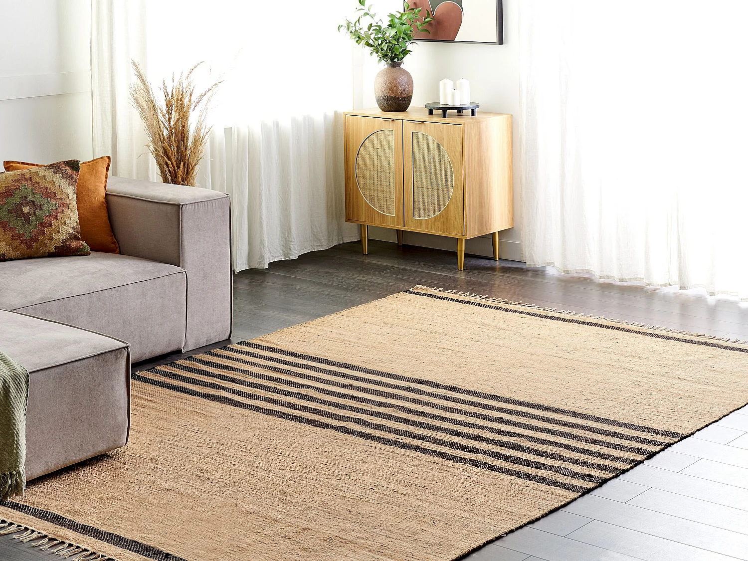 Alfombra ERICEK 200 x 300 cm Yute Beige