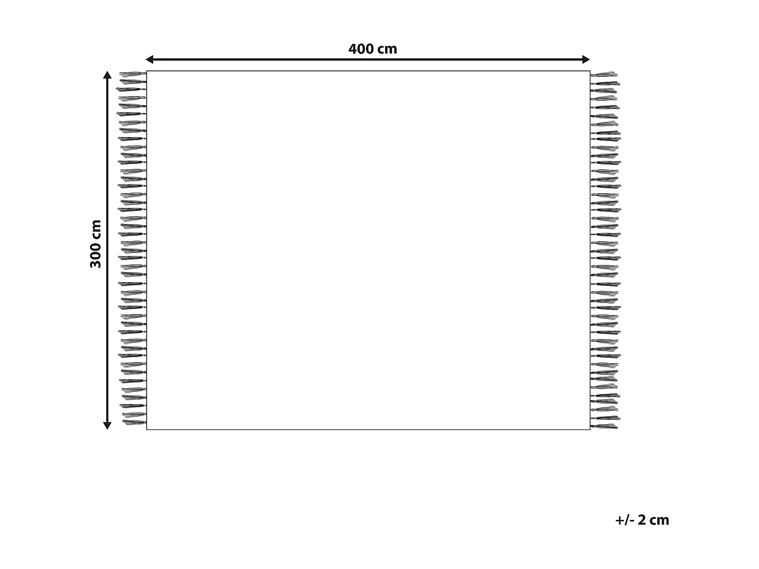 Teppich Jute beige / schwarz rechteckig 300x400cm Streifenmuster Kurzflor Ericek
