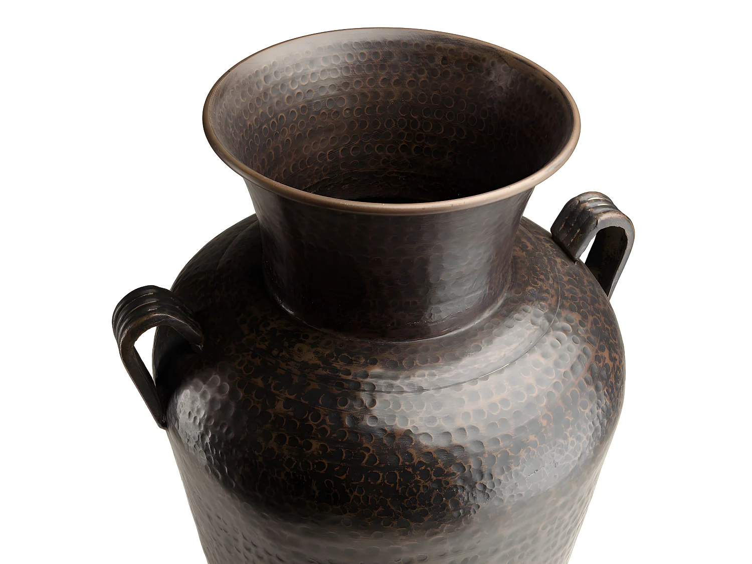 HONORE - Vase alu avec anses L45cm H1m couleur cuivre noir antique