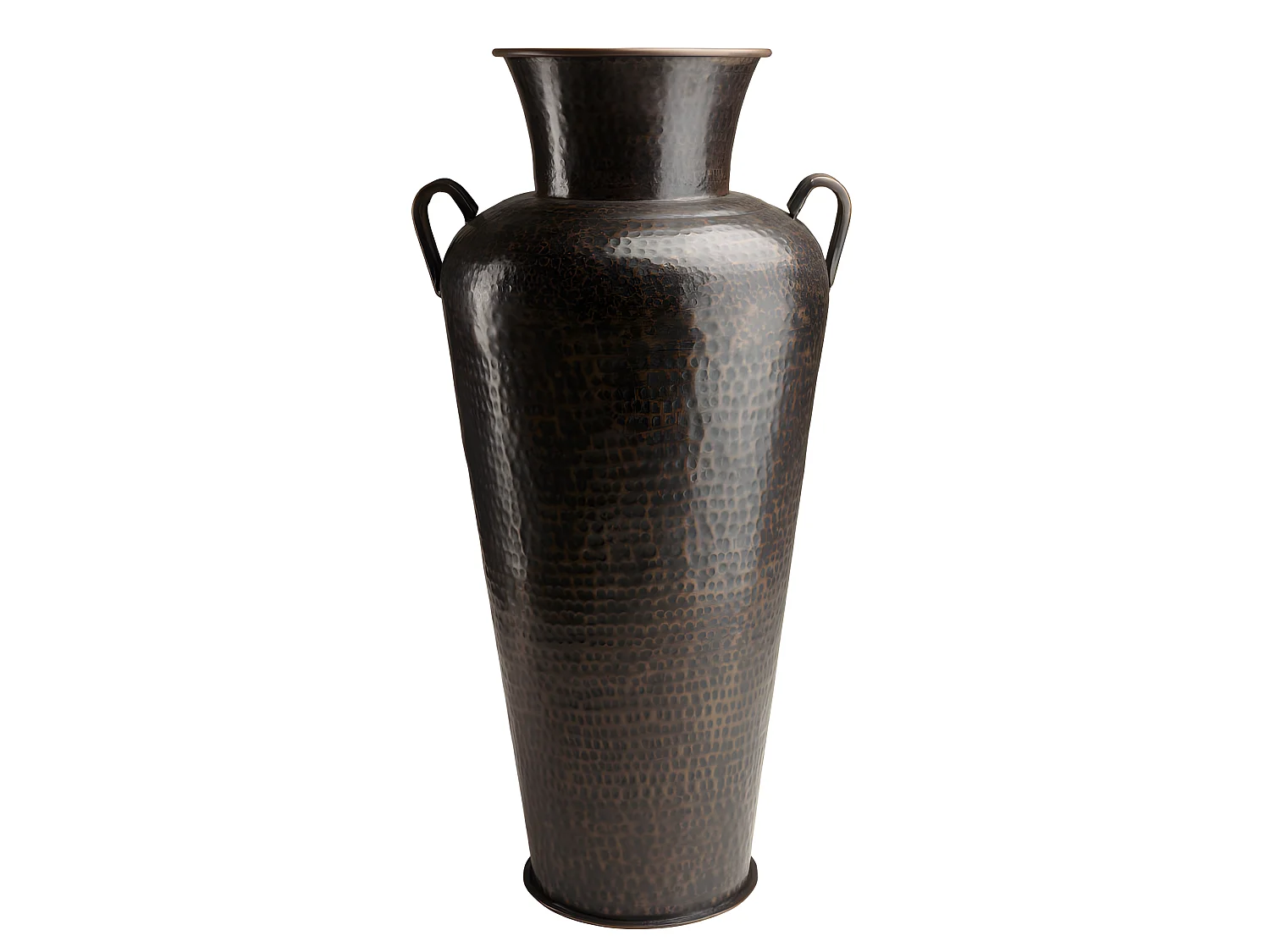 HONORE - Vase alu avec anses L45cm H1m couleur cuivre noir antique
