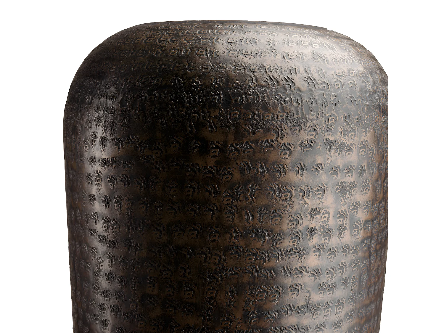 HONORE - Vase alu L30cm H85cm couleur cuivre noir antique avec gravures