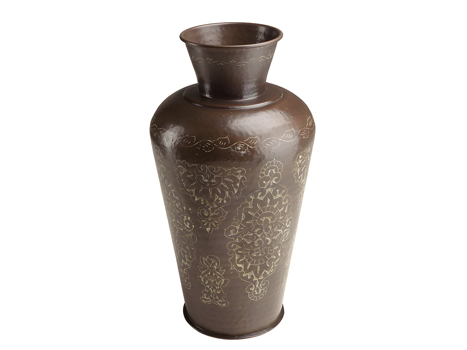 HONORE - Vase alu L35cm H70cm couleur cuivre foncé patine antique