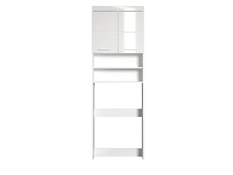 Meuble de rangement spécial de machine à laver ou WC  coloris blanc brillant, blanc mat