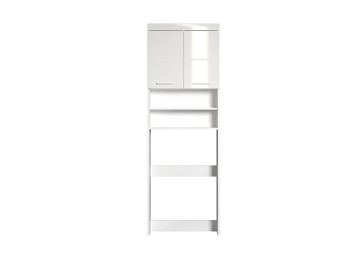 Meuble de rangement spécial de machine à laver ou WC  coloris blanc brillant, blanc mat