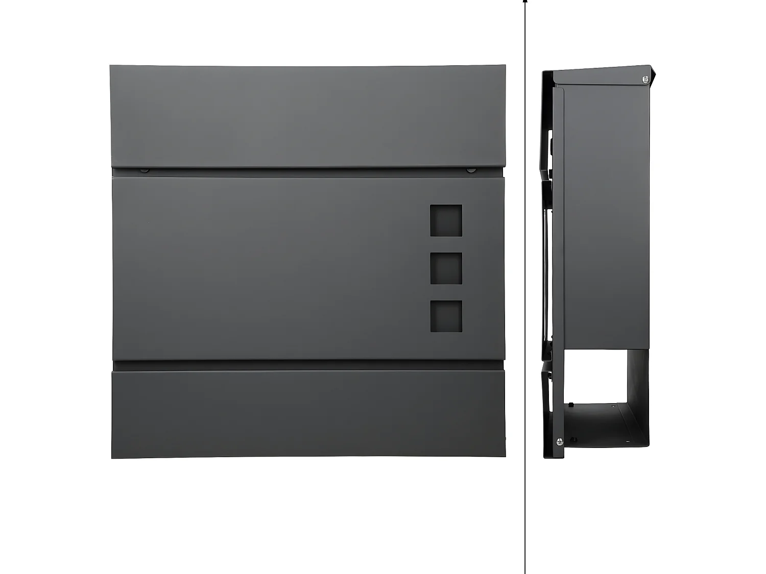 Boîte aux lettres moderne anthracite + compartiment à journaux 2 clés ECD Germany