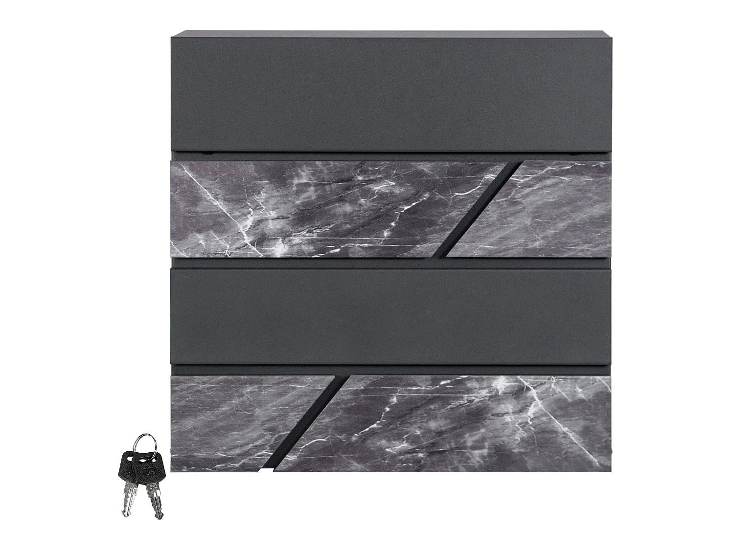 Boîte aux lettres murale anthracite noir avec 2 clés 11x37x26,5 cm ML-DESIGN